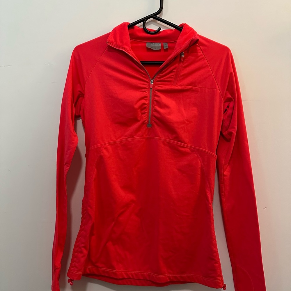Athleta Women’s Track 3/4 Zip Jacket- Size Small- Pinkish Orange